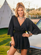 Sexy roupa de banho com decote em v maiô feminino sem costas praia cobrir sarong túnica beach wear férias roupa de banho beach wear