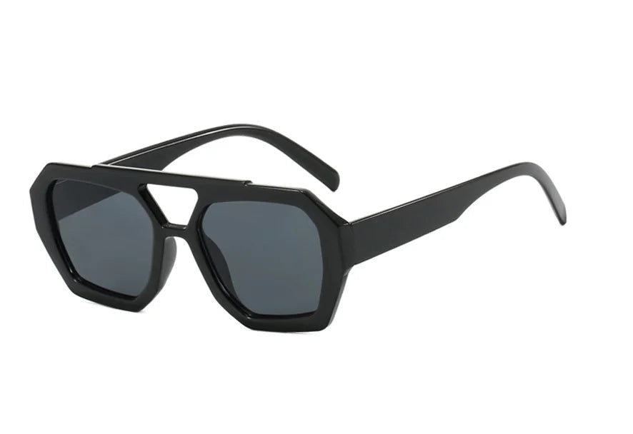 Óculos de sol irregulares de feixe duplo europeu e americano transfronteiriço 2023 novos óculos de sol retrô personalizados populares na sala