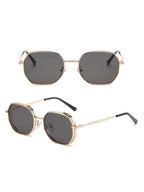 Novo retro óculos de sol das mulheres dos homens moda poligonal armação de metal óculos de sol masculino marca luxo designer uv400