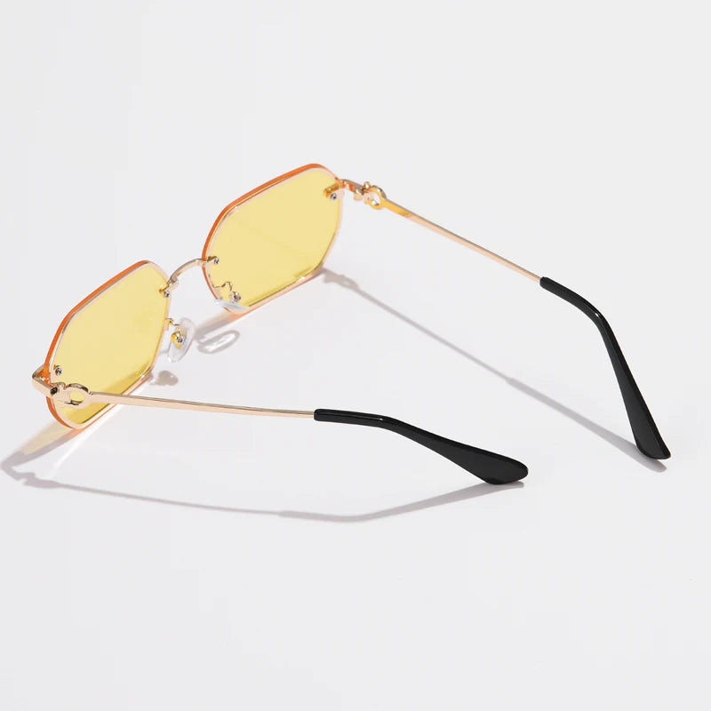 Ciclismo metal polígono óculos de sol para mulheres design de marca irregular alta qualidade condução preto quadrado tons óculos uv400