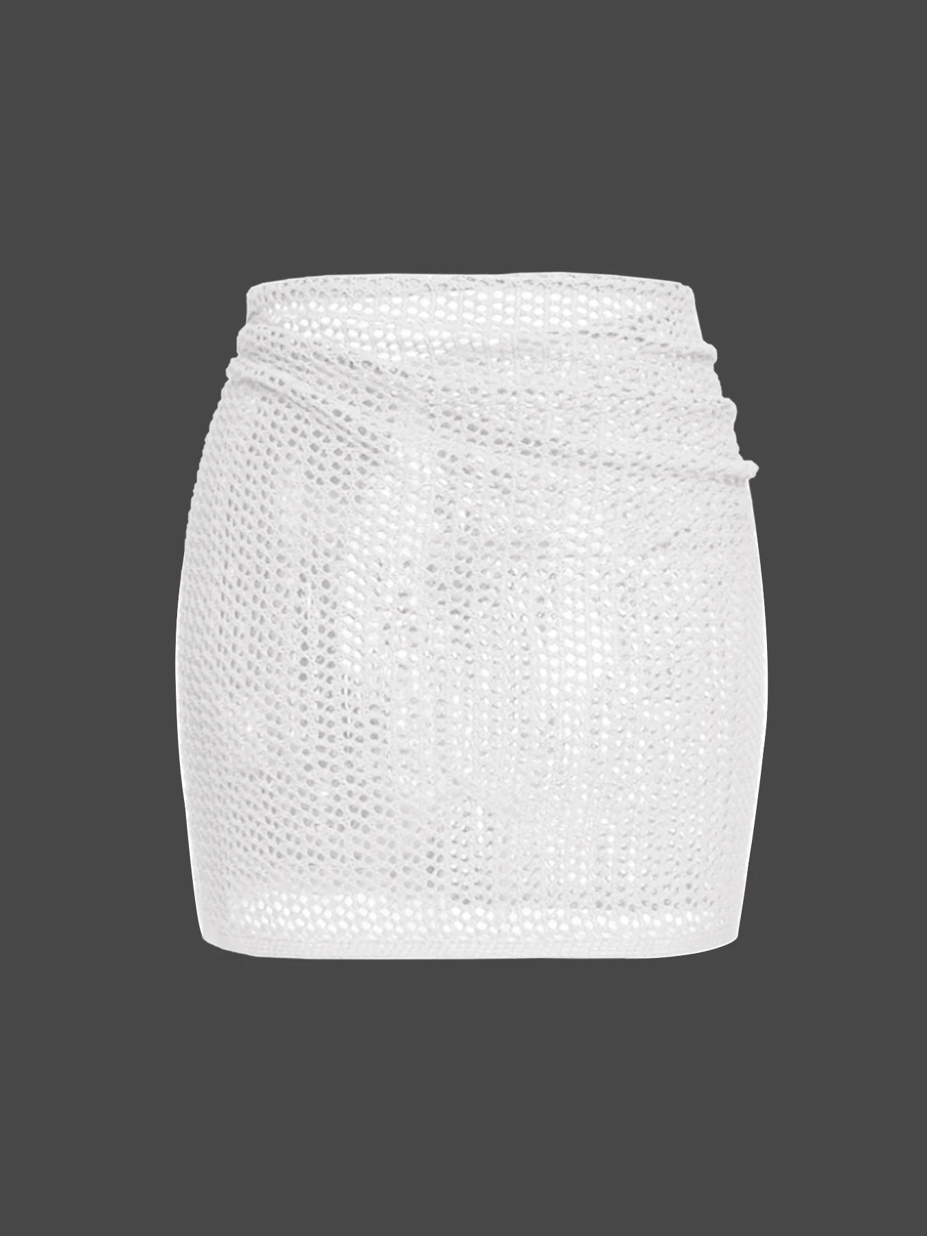 Saia curta de malha feminina com alças ocas e fenda, camisa sexy de praia para o verão