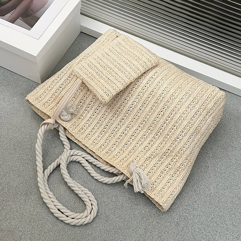 Designer bolsas femininas moda grande capacidade palha sacola verão praia saco casual bali grande bolsa