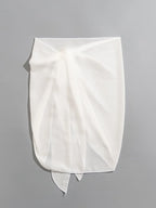 Praia bikini cobrir saia de metal escudo malha tecido envoltório em torno do vestido de praia roupa de banho feminina cobrir vestido beachwear