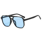 Óculos de sol quadrados vintage para mulheres homens armação grossa pontes duplas óculos feminino chique polígono óculos de sol uv400 tons