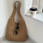 Moda rattan mulheres sacos de ombro tecido bolsas femininas grande capacidade verão praia sacos palha casual tote bolsas