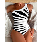 Uma peça de biquíni feminino maiôs 2025 feminino banho beachwear terno de natação conjunto biquíni um ombro biquini