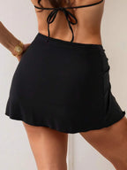 Praia bikini cobrir saia de metal escudo malha tecido envoltório em torno do vestido de praia roupa de banho feminina cobrir vestido beachwear