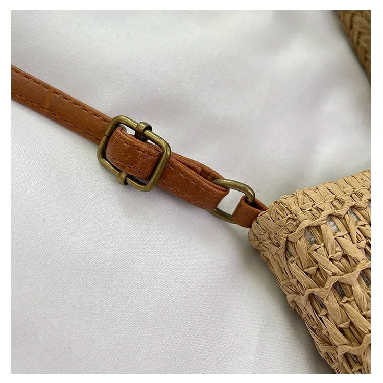 Palha tecelagem verão preguiçoso vento sacola grande capacidade moda versátil sacos feminino 2025 marca casual férias sacos de ombro