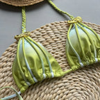 2025 novo biquíni sexy tie dye split roupa de banho para mulher roupa de banho feminina