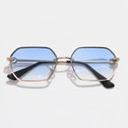 Ciclismo metal polígono óculos de sol para mulheres design de marca irregular alta qualidade condução preto quadrado tons óculos uv400