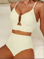 U-wire biquinis 2025 mulheres de cintura alta maiô sólido feminino beachwear verão banhistas natação terno de natação xxl